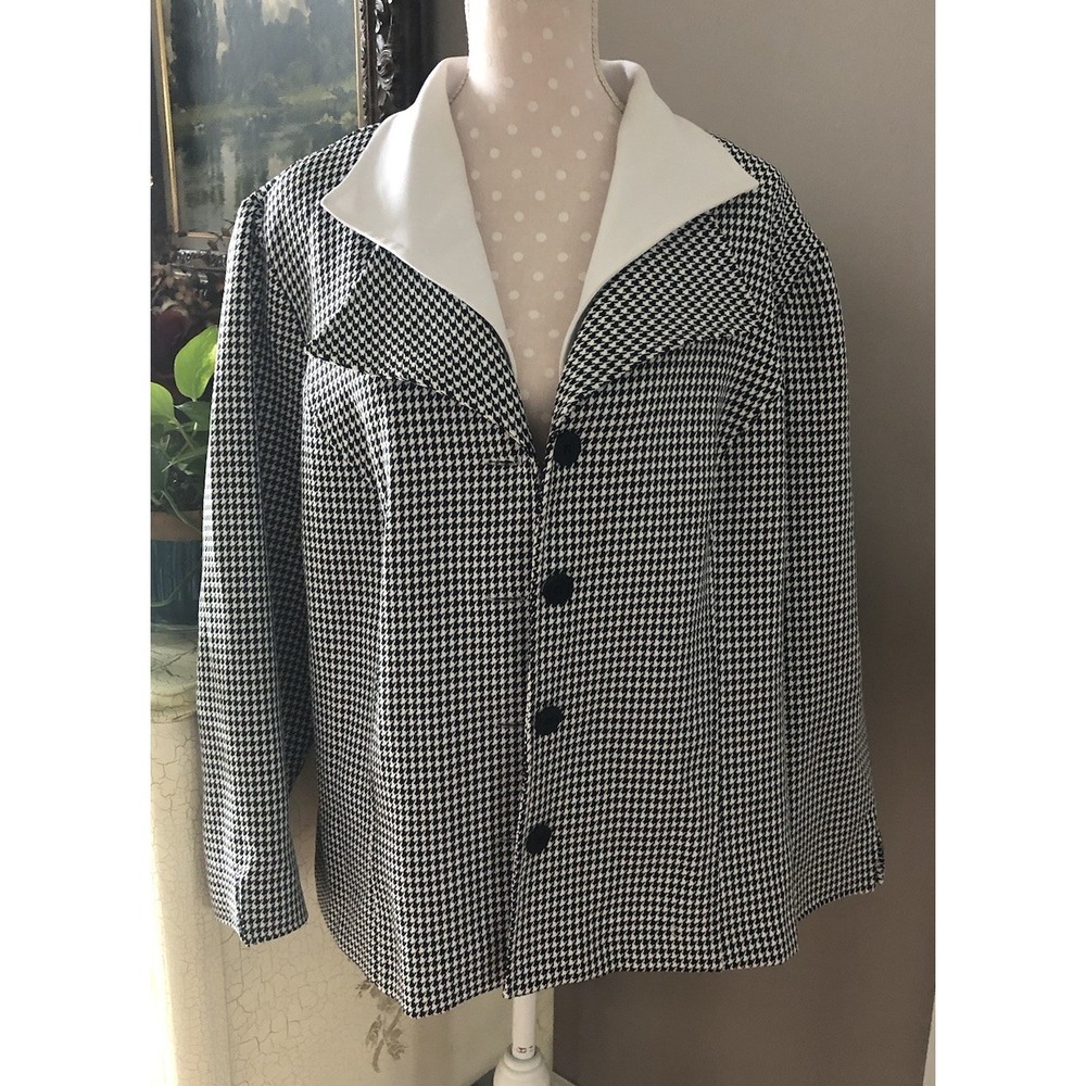 Madison Leigh Houndstooth Blazer Alabama Crimson tide Black White Women's 20W